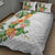 Hawaii Pineapple Tropical Quilt Bed Set Luminous Hibiscus Plumeria