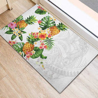 Hawaii Pineapple Tropical Rubber Doormat Luminous Hibiscus Plumeria LT01 - Polynesian Pride