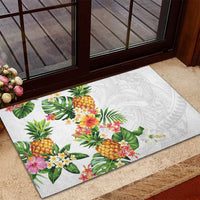 Hawaii Pineapple Tropical Rubber Doormat Luminous Hibiscus Plumeria LT01 - Polynesian Pride