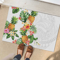 Hawaii Pineapple Tropical Rubber Doormat Luminous Hibiscus Plumeria LT01 - Polynesian Pride