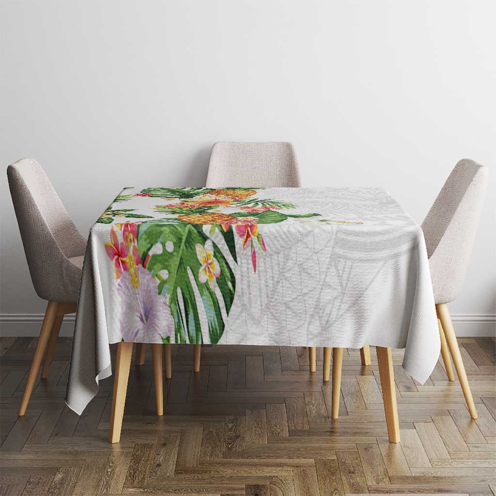 Hawaii Pineapple Tropical Tablecloth Luminous Hibiscus Plumeria LT01 - Polynesian Pride
