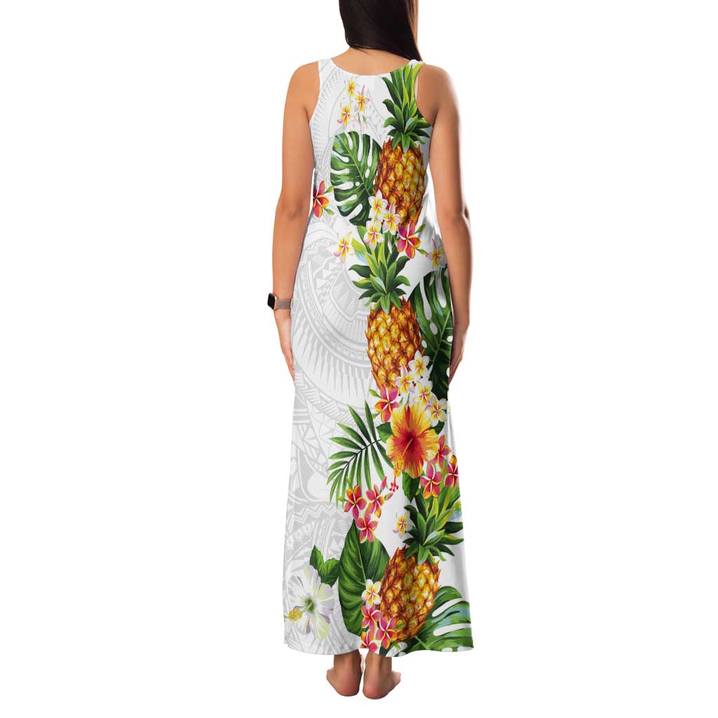 Hawaii Pineapple Tropical Tank Maxi Dress Luminous Hibiscus Plumeria LT01 - Polynesian Pride
