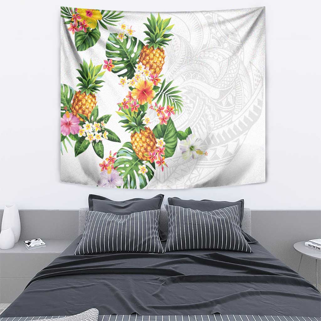 Hawaii Pineapple Tropical Tapestry Luminous Hibiscus Plumeria LT01 - Polynesian Pride