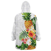 Hawaii Pineapple Tropical Wearable Blanket Hoodie Luminous Hibiscus Plumeria LT01 - Polynesian Pride
