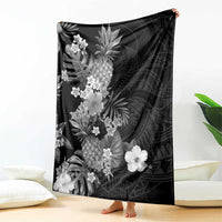 Hawaii Pineapple Tropical Blanket Neutral Hibiscus Plumeria LT01 - Polynesian Pride