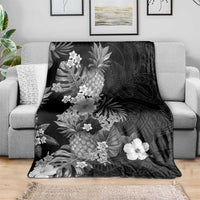 Hawaii Pineapple Tropical Blanket Neutral Hibiscus Plumeria LT01 - Polynesian Pride