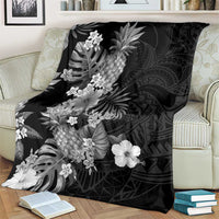 Hawaii Pineapple Tropical Blanket Neutral Hibiscus Plumeria LT01 - Polynesian Pride