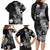 Hawaii Pineapple Tropical Family Matching Long Sleeve Bodycon Dress and Hawaiian Shirt Neutral Hibiscus Plumeria