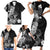 Hawaii Pineapple Tropical Family Matching Short Sleeve Bodycon Dress and Hawaiian Shirt Neutral Hibiscus Plumeria