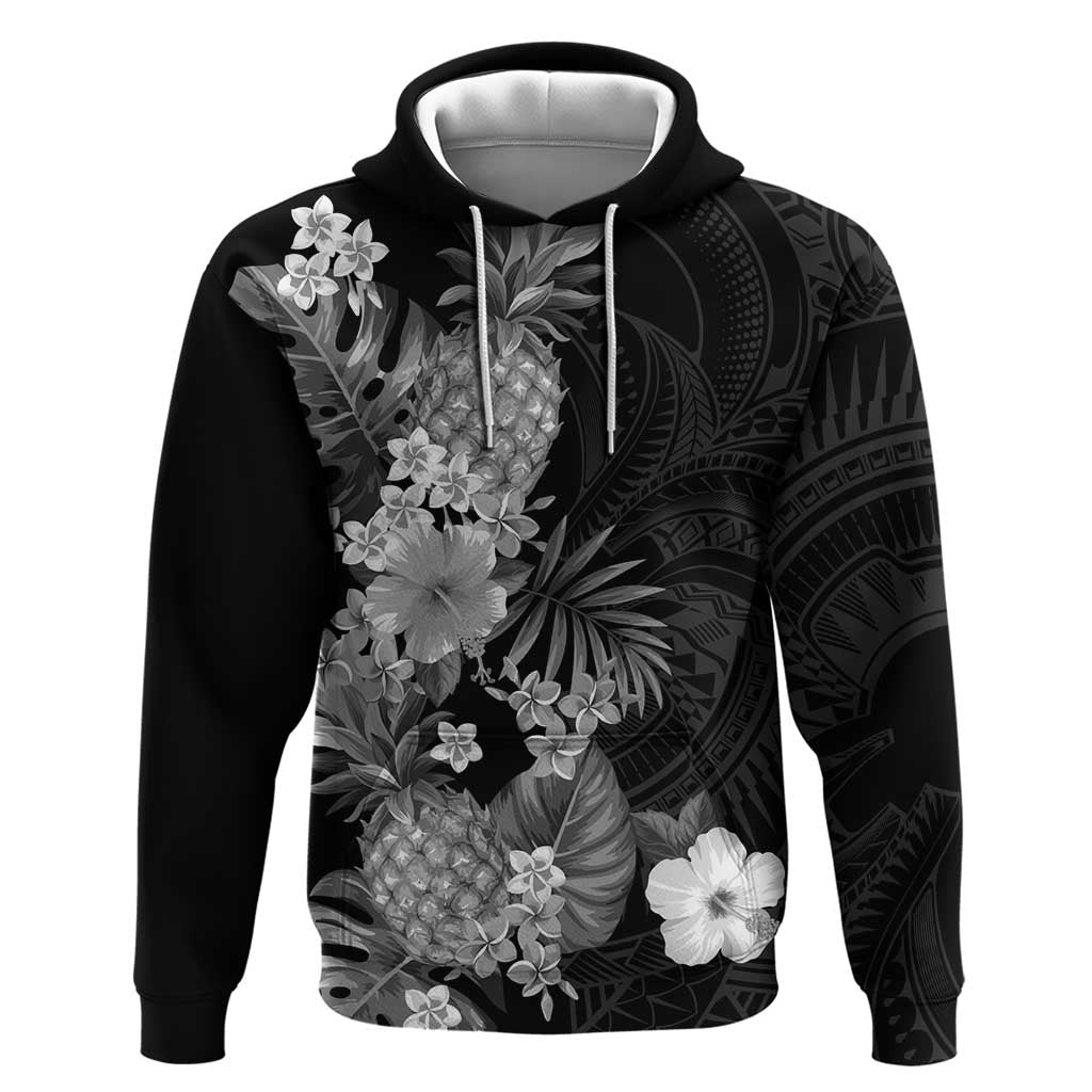 Hawaii Pineapple Tropical Hoodie Neutral Hibiscus Plumeria