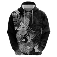 Hawaii Pineapple Tropical Hoodie Neutral Hibiscus Plumeria
