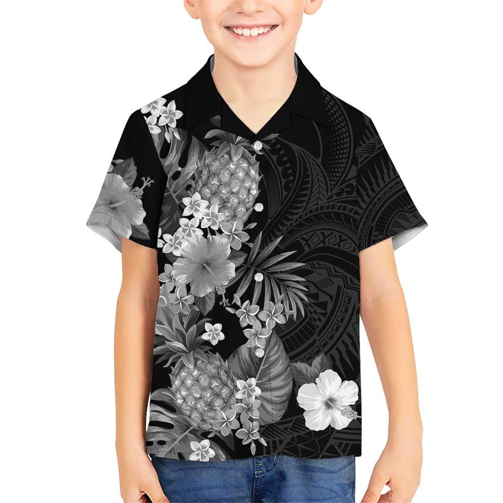 Hawaii Pineapple Tropical Kid Hawaiian Shirt Neutral Hibiscus Plumeria