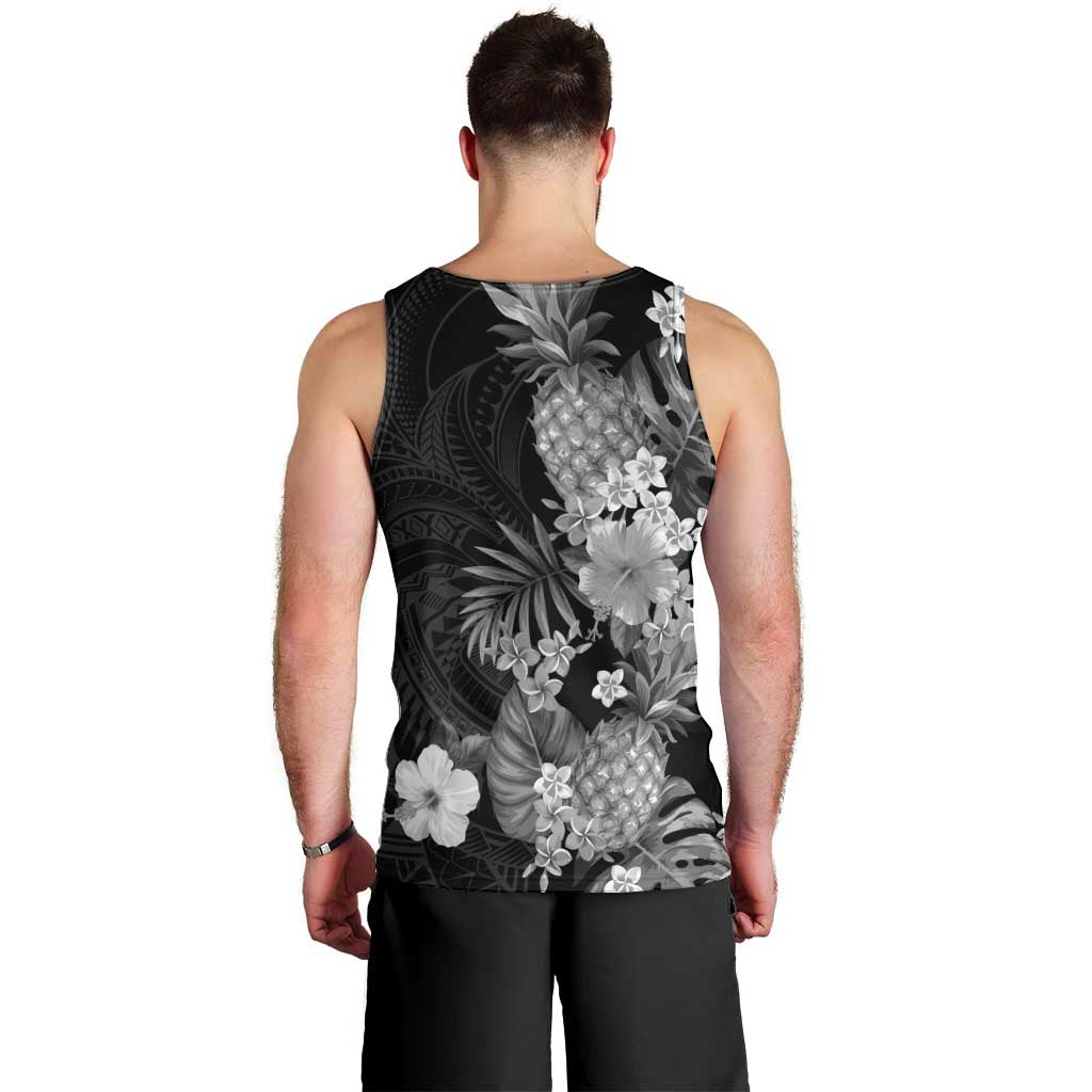 Hawaii Pineapple Tropical Men Tank Top Neutral Hibiscus Plumeria LT01 - Polynesian Pride