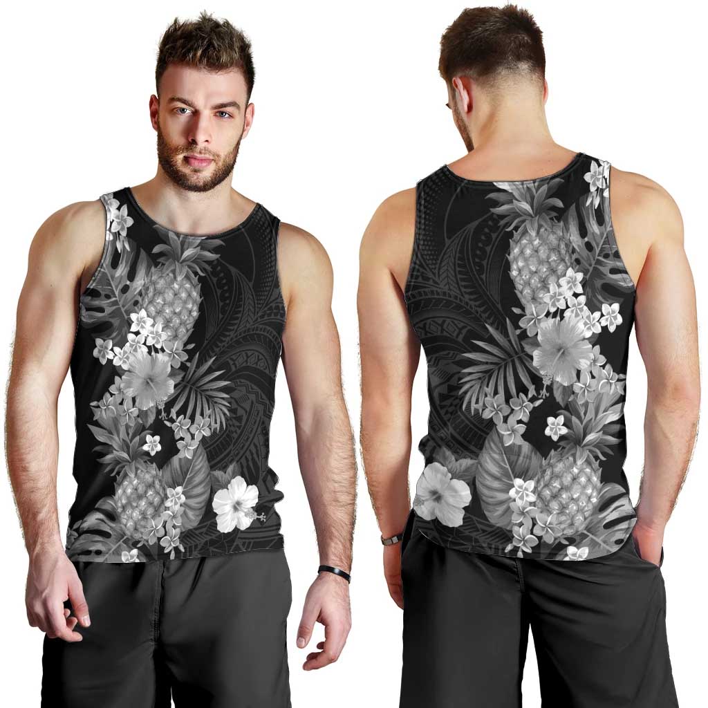 Hawaii Pineapple Tropical Men Tank Top Neutral Hibiscus Plumeria LT01 - Polynesian Pride