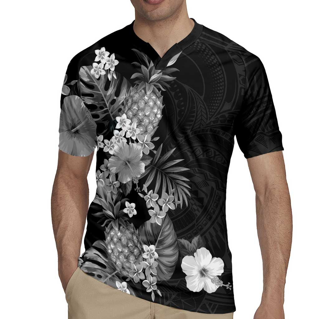 Hawaii Pineapple Tropical Rugby Jersey Neutral Hibiscus Plumeria LT01 - Polynesian Pride