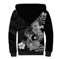 Hawaii Pineapple Tropical Sherpa Hoodie Neutral Hibiscus Plumeria LT01 - Polynesian Pride