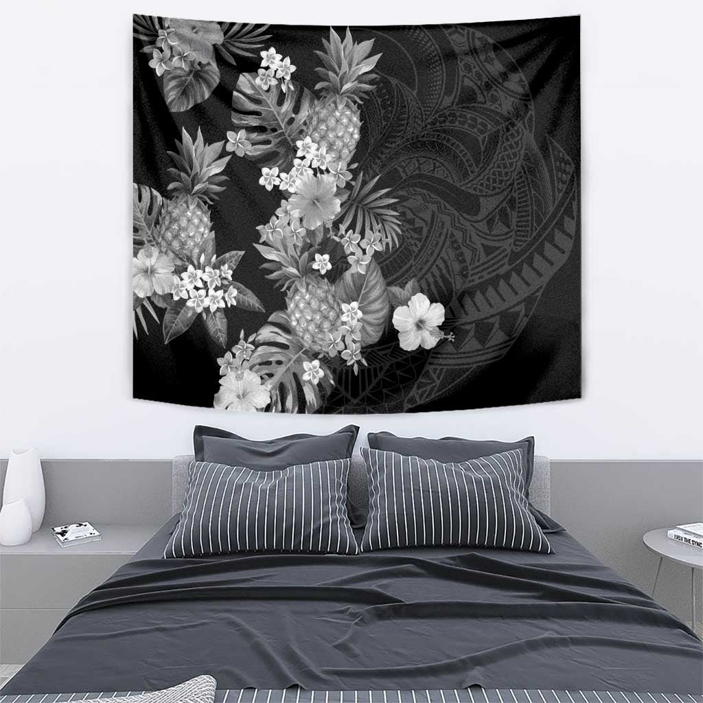 Hawaii Pineapple Tropical Tapestry Neutral Hibiscus Plumeria LT01 - Polynesian Pride