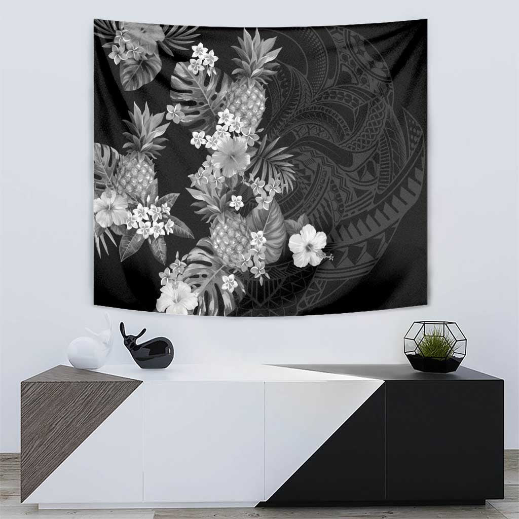 Hawaii Pineapple Tropical Tapestry Neutral Hibiscus Plumeria LT01 - Polynesian Pride