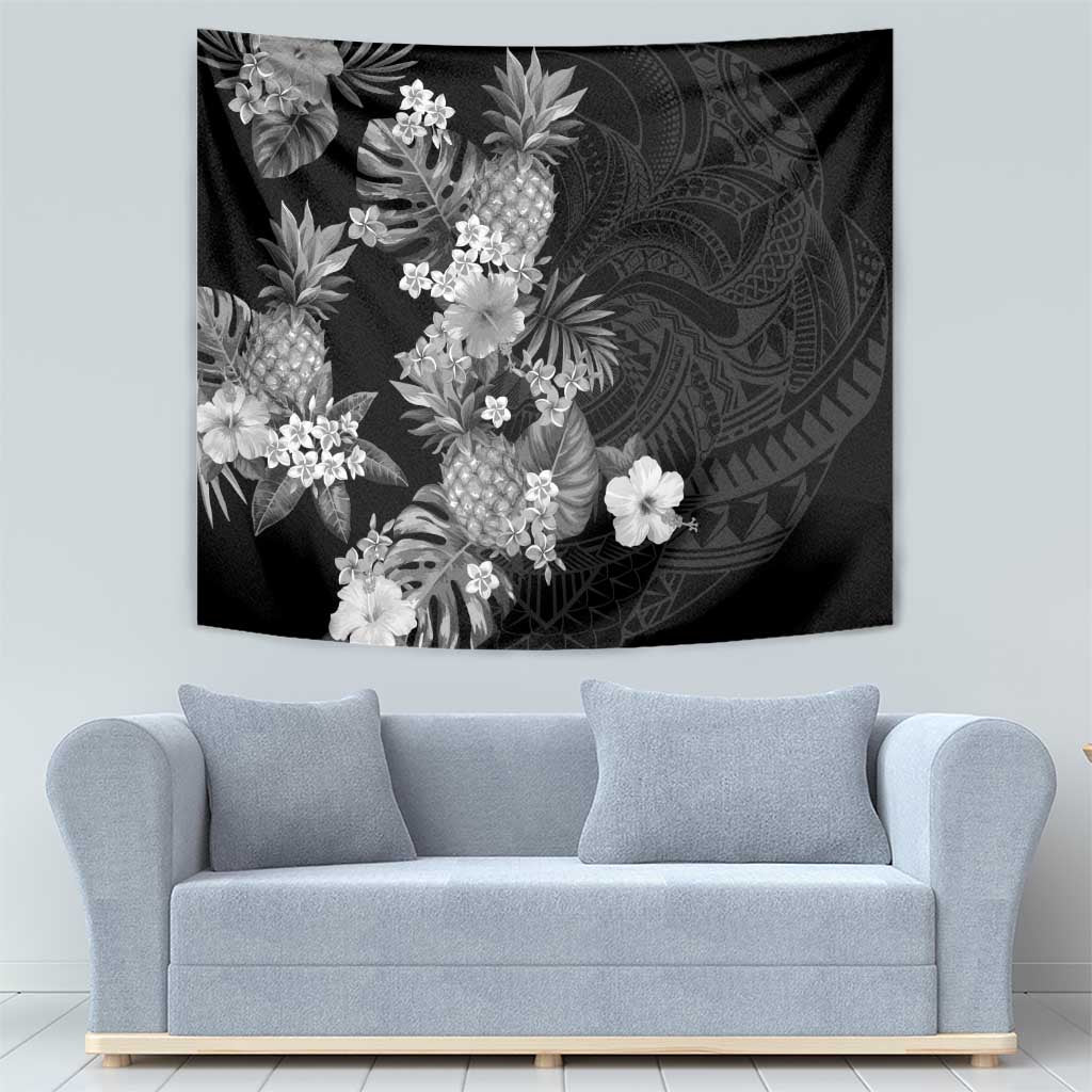 Hawaii Pineapple Tropical Tapestry Neutral Hibiscus Plumeria LT01 - Polynesian Pride
