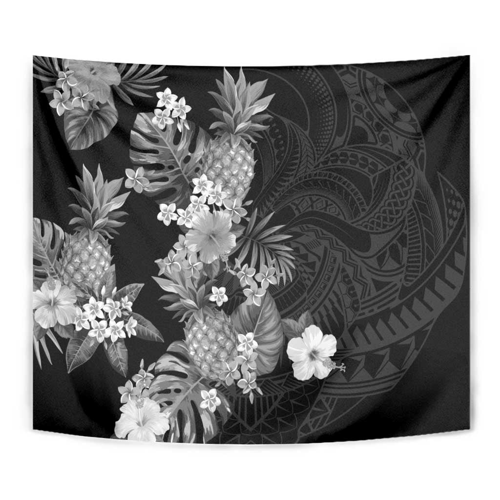 Hawaii Pineapple Tropical Tapestry Neutral Hibiscus Plumeria LT01 - Polynesian Pride