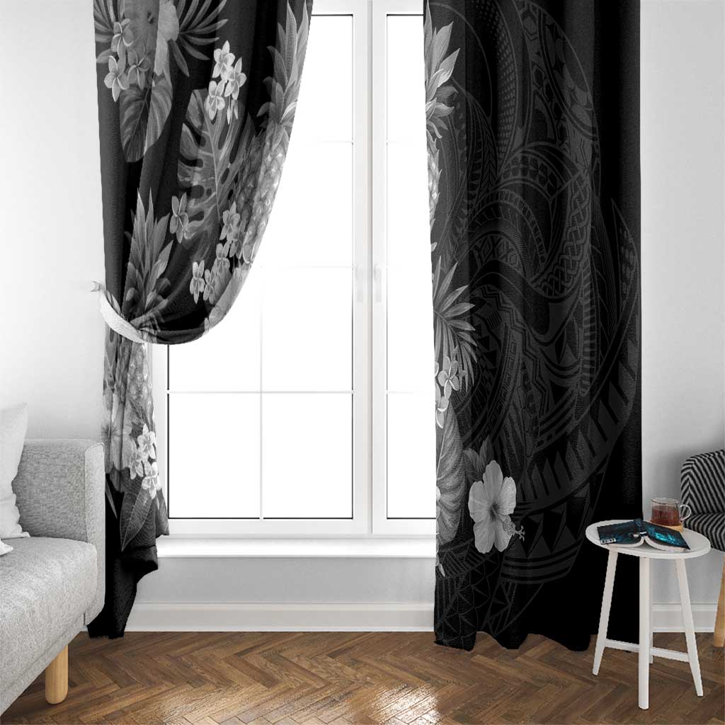 Hawaii Pineapple Tropical Window Curtain Neutral Hibiscus Plumeria LT01 - Polynesian Pride