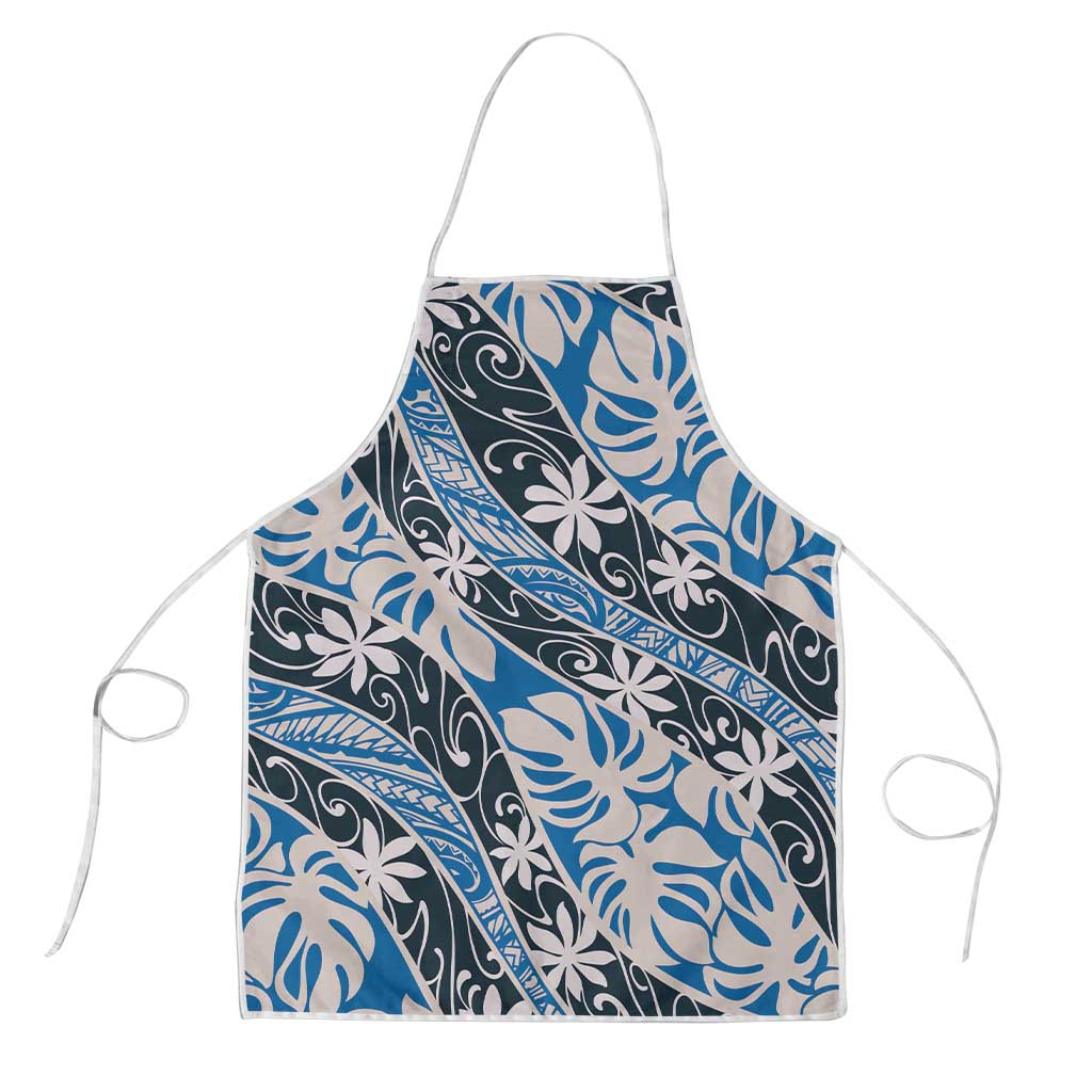 Ninamu Tahiti Tiare Monstera Apron Polynesian Pattern Curve Style - Polynesian Pride