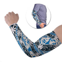 Ninamu Tahiti Tiare Monstera Arm Sleeves Polynesian Pattern Curve Style - Polynesian Pride
