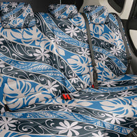 Ninamu Tahiti Tiare Monstera Back Car Seat Cover Polynesian Pattern Curve Style - Polynesian Pride