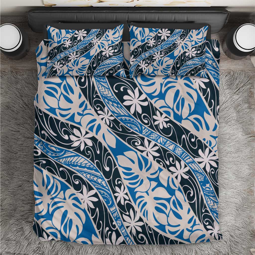 Ninamu Tahiti Tiare Monstera Bedding Set Polynesian Pattern Curve Style - Polynesian Pride