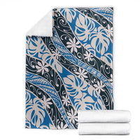 Ninamu Tahiti Tiare Monstera Blanket Polynesian Pattern Curve Style - Polynesian Pride