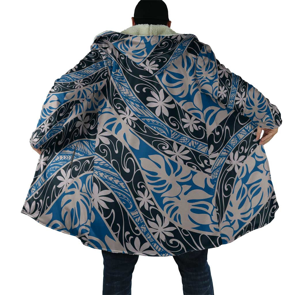 Ninamu Tahiti Tiare Monstera Cloak Polynesian Pattern Curve Style - Polynesian Pride
