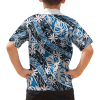 Ninamu Tahiti Tiare Monstera Family Matching Off The Shoulder Long Sleeve Dress and Hawaiian Shirt Polynesian Pattern Curve Style - Polynesian Pride