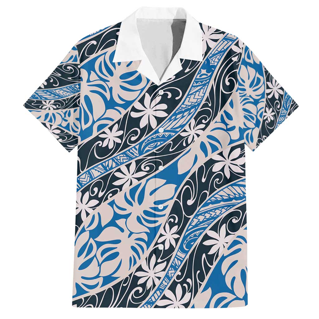 Ninamu Tahiti Tiare Monstera Family Matching Puletasi and Hawaiian Shirt Polynesian Pattern Curve Style - Polynesian Pride
