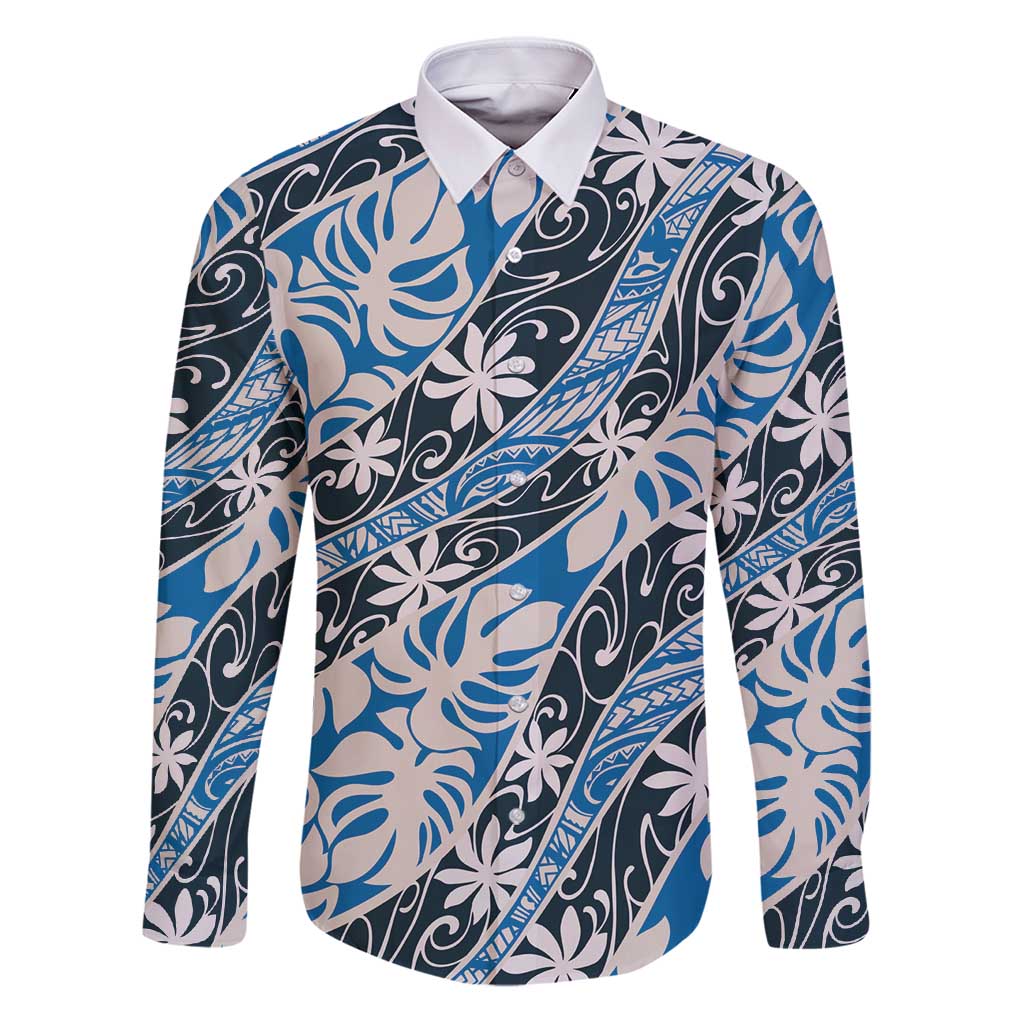 Ninamu Tahiti Tiare Monstera Family Matching Puletasi and Hawaiian Shirt Polynesian Pattern Curve Style - Polynesian Pride