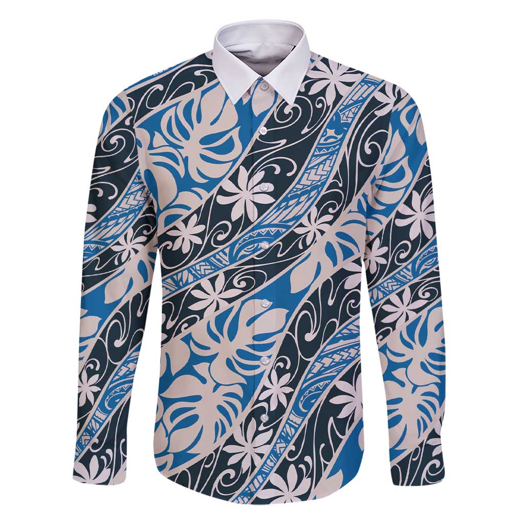 Ninamu Tahiti Tiare Monstera Family Matching Short Sleeve Bodycon Dress and Hawaiian Shirt Polynesian Pattern Curve Style - Polynesian Pride