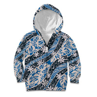 Ninamu Tahiti Tiare Monstera Kid Hoodie Polynesian Pattern Curve Style - Polynesian Pride