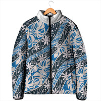 Ninamu Tahiti Tiare Monstera Padded Jacket Polynesian Pattern Curve Style - Polynesian Pride
