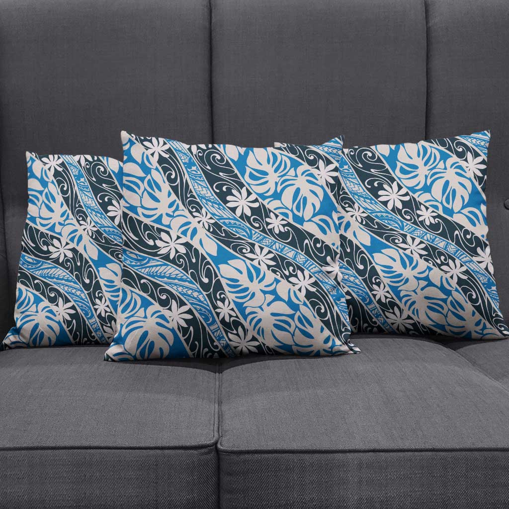 Ninamu Tahiti Tiare Monstera Pillow Cover Polynesian Pattern Curve Style - Polynesian Pride