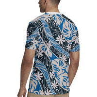 Ninamu Tahiti Tiare Monstera Rugby Jersey Polynesian Pattern Curve Style - Polynesian Pride