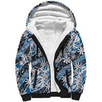 Ninamu Tahiti Tiare Monstera Sherpa Hoodie Polynesian Pattern Curve Style - Polynesian Pride