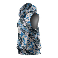 Ninamu Tahiti Tiare Monstera Sleeveless Hoodie Polynesian Pattern Curve Style - Polynesian Pride