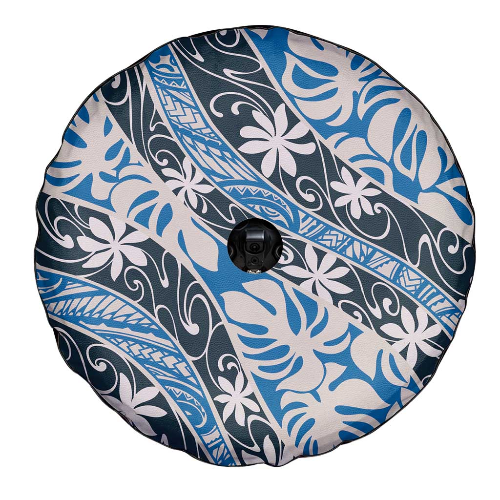 Ninamu Tahiti Tiare Monstera Spare Tire Cover Polynesian Pattern Curve Style - Polynesian Pride