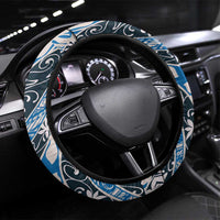 Ninamu Tahiti Tiare Monstera Steering Wheel Cover Polynesian Pattern Curve Style - Polynesian Pride