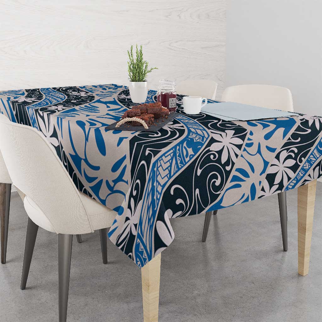Ninamu Tahiti Tiare Monstera Tablecloth Polynesian Pattern Curve Style - Polynesian Pride