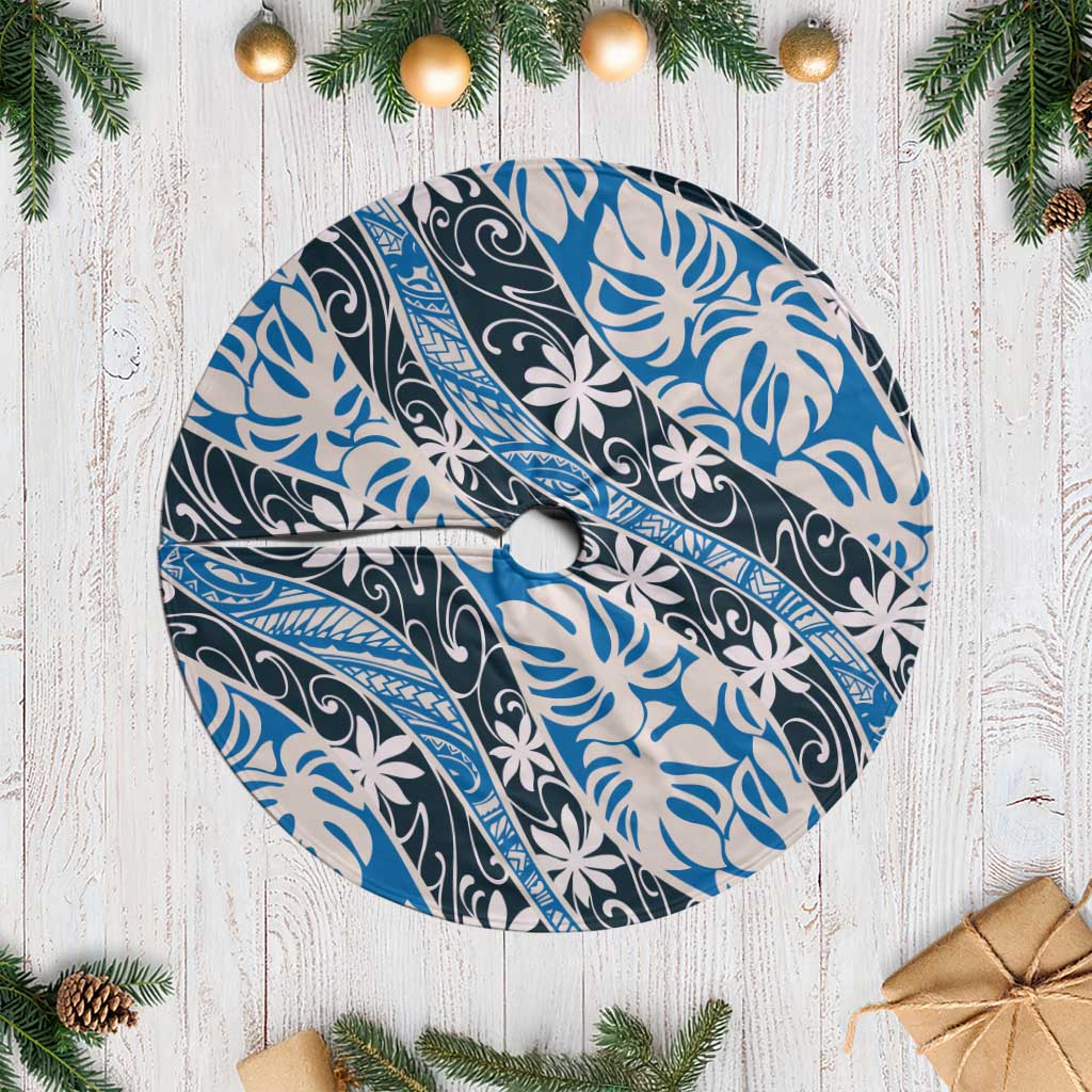 Ninamu Tahiti Tiare Monstera Tree Skirt Polynesian Pattern Curve Style - Polynesian Pride
