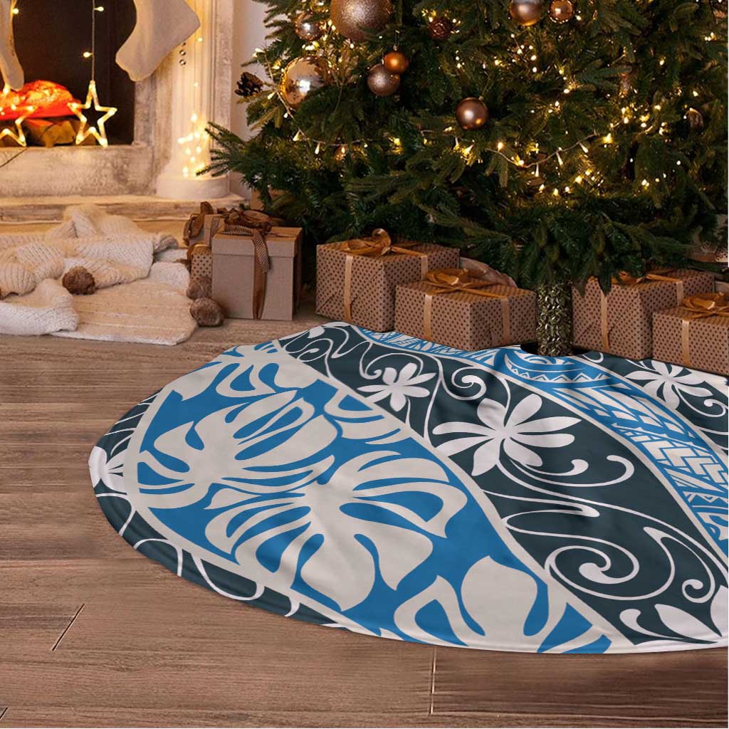 Ninamu Tahiti Tiare Monstera Tree Skirt Polynesian Pattern Curve Style - Polynesian Pride