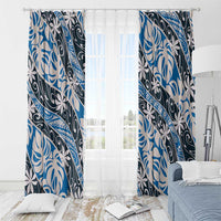 Ninamu Tahiti Tiare Monstera Window Curtain Polynesian Pattern Curve Style - Polynesian Pride