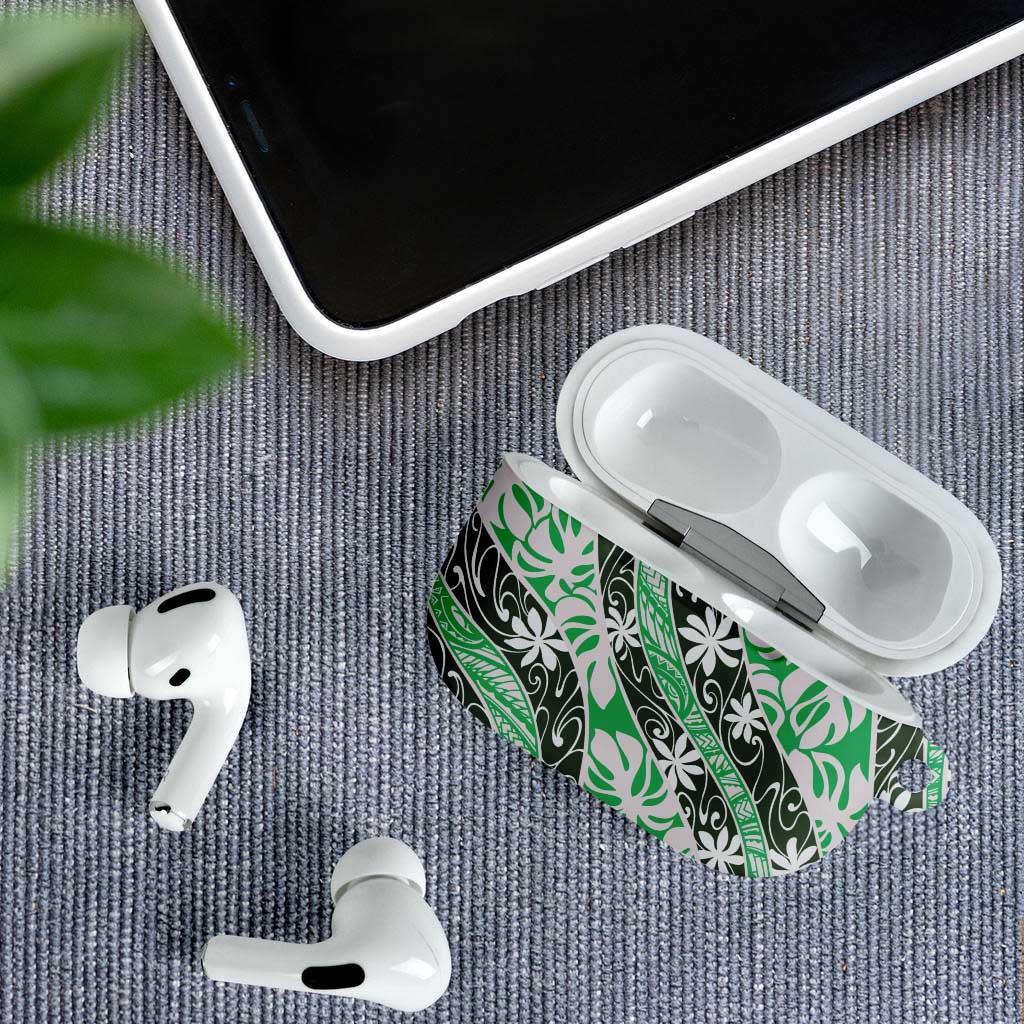 Matie Tahiti Tiare Monstera AirPods Case Polynesian Pattern Curve Style - Polynesian Pride