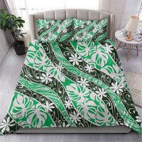 Matie Tahiti Tiare Monstera Bedding Set Polynesian Pattern Curve Style - Polynesian Pride