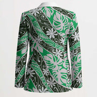Matie Tahiti Tiare Monstera Blazer Polynesian Pattern Curve Style - Polynesian Pride